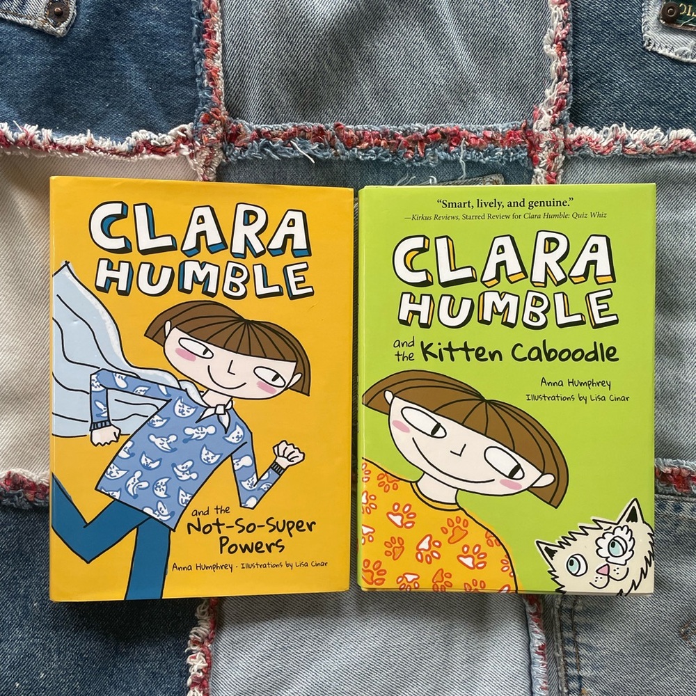 Clara Humble Book Set kids books kitten caboodle not-so-super powers hardcover